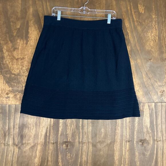 CAbi Womens Skirt Navy Blue Bon Voyage Knit Pull On Elastic Waist #290 Large - Picture 8 of 10